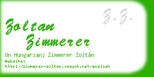 zoltan zimmerer business card