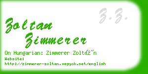 zoltan zimmerer business card